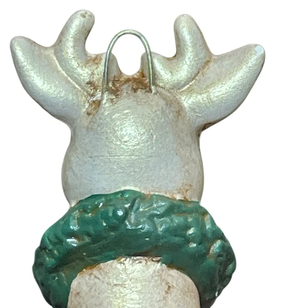 Vintage Christmas Reindeer with Wreath Icicle‎ Ornament 8 inches Retro